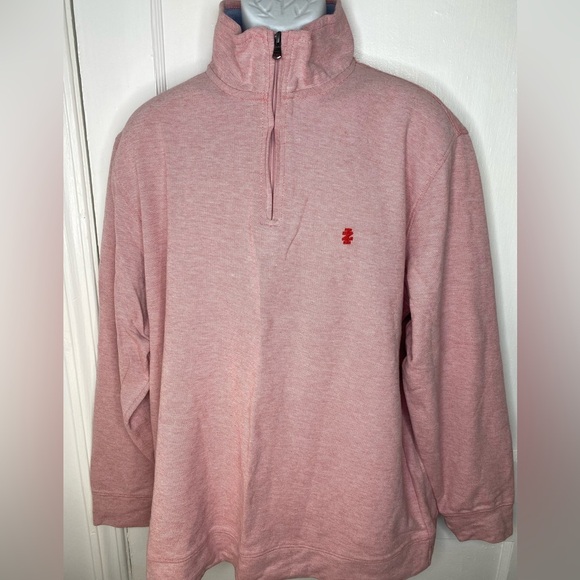 IZOD Saltwater XL Pink Quarter-Zip Pullover. - Picture 3 of 9